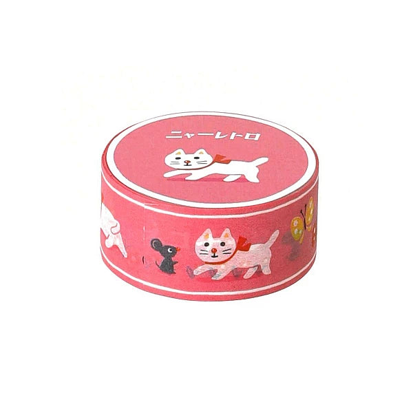 Retro Masking Tape - White Cat