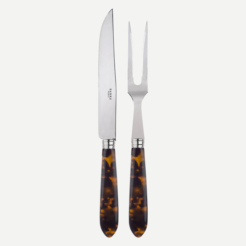 Carving Set - Faux Tortoise