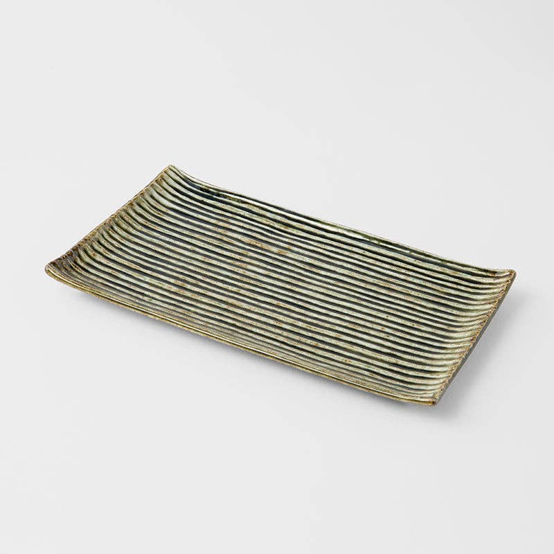 Sushi Plate Green Contour Glaze 24cm