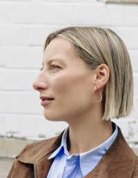 Oval Fluid Hoop Earrings - Gold