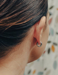 Small Leverback Bold Hoop Earrings - Silver