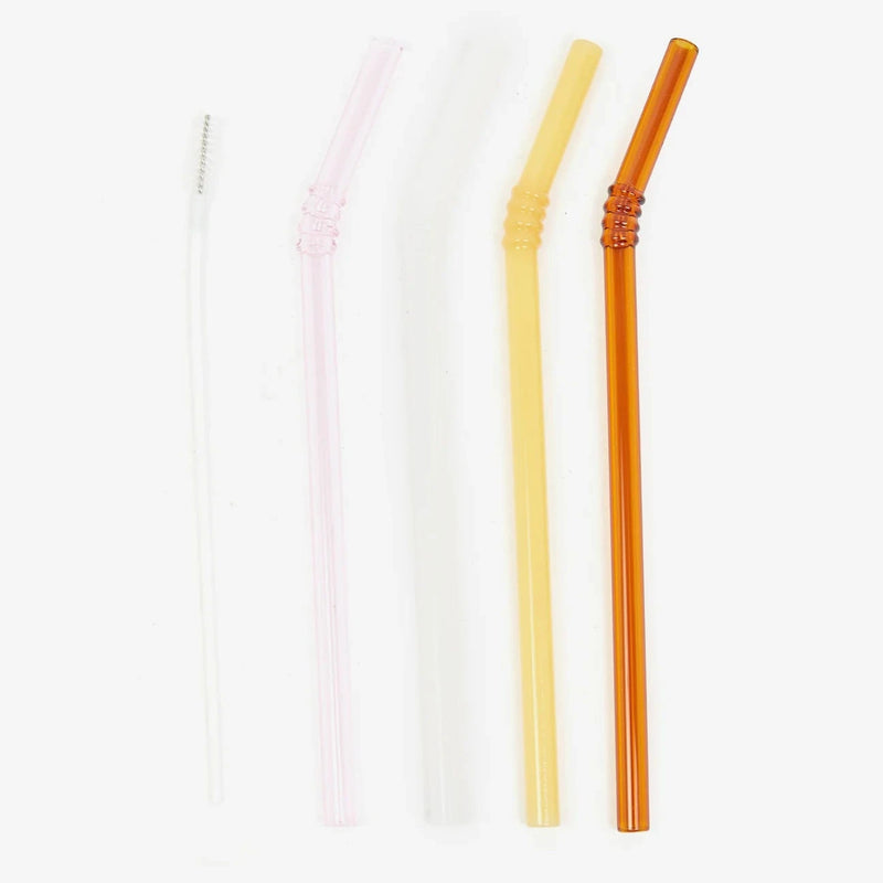 Sip Swirl Glass Straws - Set of 4