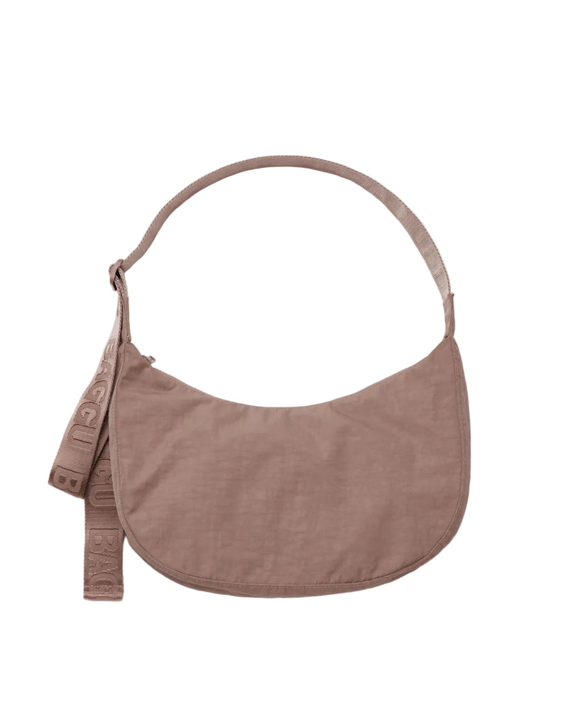 Medium Nylon Crescent Bag - Toasted Almond