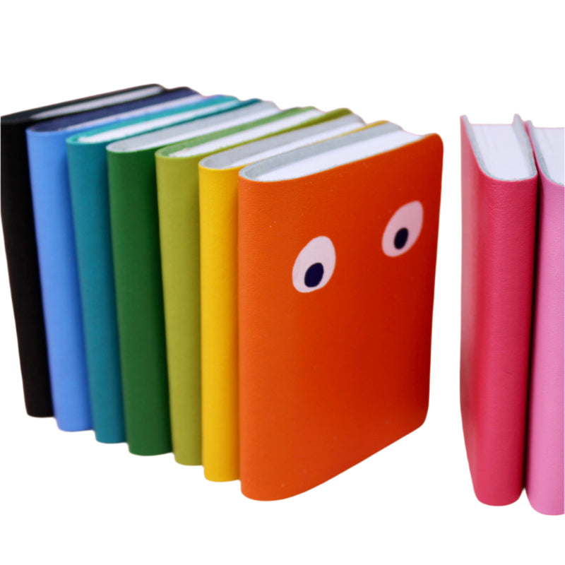 Googly Eye Mini Leather Notebook - Yellow