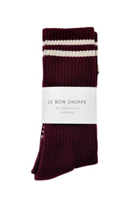 Extended Boyfriend Socks - Maroon