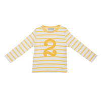 Buttercup & White Breton Striped Number T-Shirt