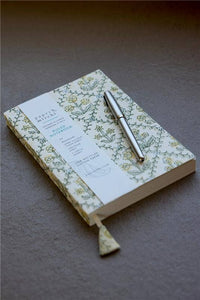 A5 Ruled Notebook - Floral Lattice Buttercream
