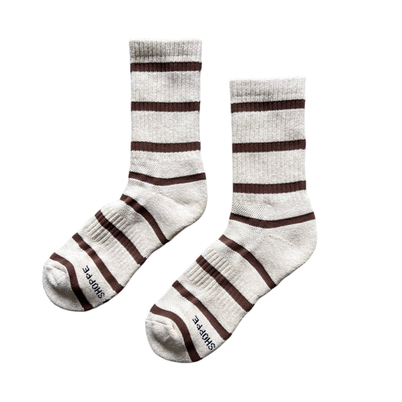 Boyfriend Socks - Flax Stripe