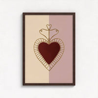 Queen of the Rodeo - Giclee Art Print Love Heart (Mauve): A3