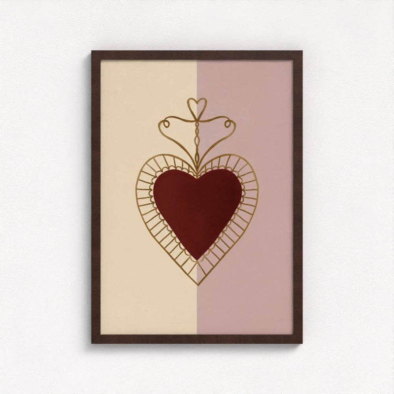 Queen of the Rodeo - Giclee Art Print Love Heart (Mauve): A3