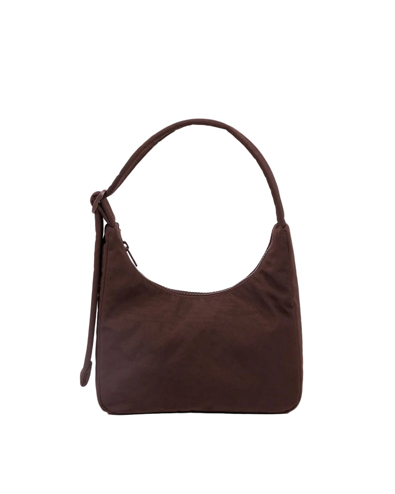 Mini Nylon Shoulder Bag - Coffee