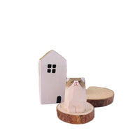Hand-crafted Wooden Sitting Cats Ornament - British Shorthair