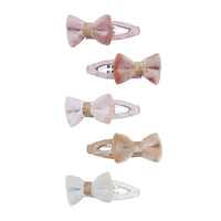 Tinkerbell Velvet Bow Mini Hair Clips