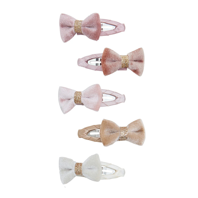 Tinkerbell Velvet Bow Mini Hair Clips