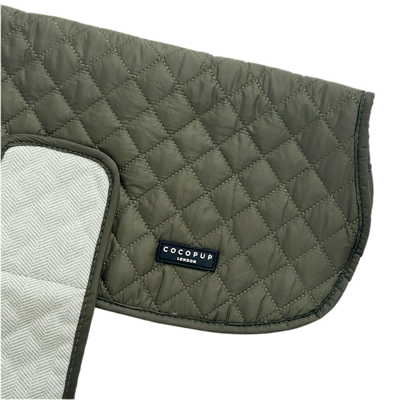 Luxe Quilted Dog Coat - Country Khaki - M