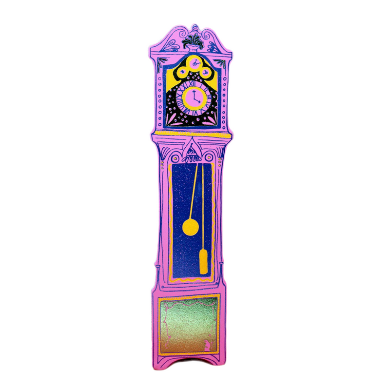 Grandfather Clock Bookmark - Hot Pink