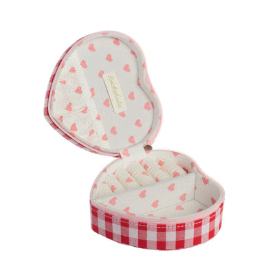 Gingham Love Heart Jewellery Box