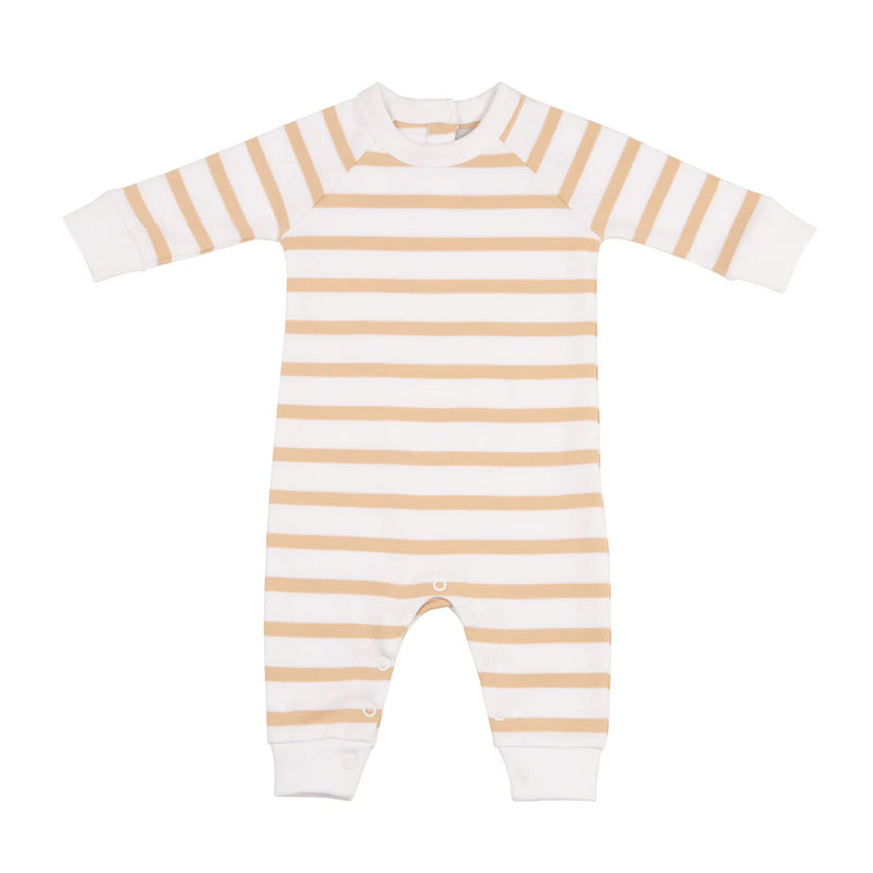 Biscuit & White Breton Striped All-in-One