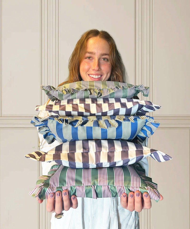 The Original Bath Pillow - Heritage Stripe Green