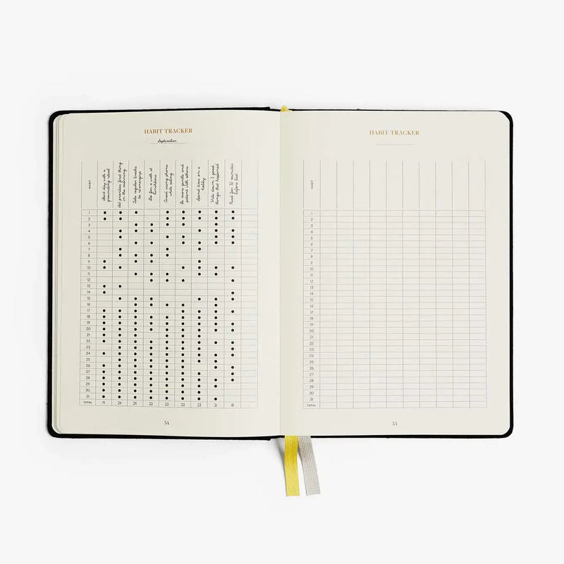 Productivity Planner Black - Time Tracking, Goals, Self-Care