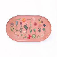 Scalloped Enamel Tray - Festival of Flowers