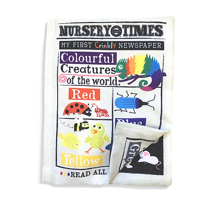 Nursery Times Crinkly Cloth Newspaper - Colourful Creatures