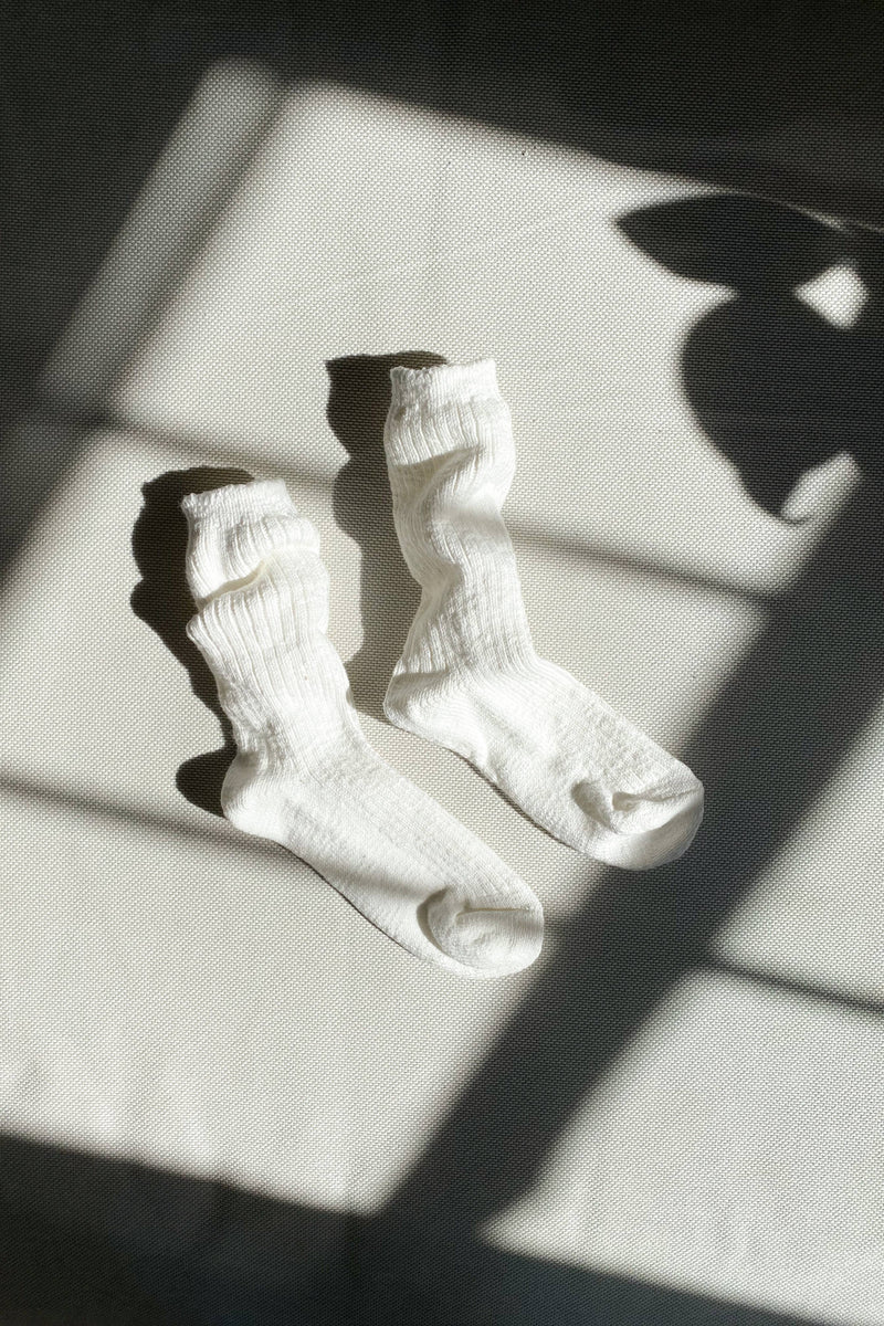 Cottage Socks - White Linen