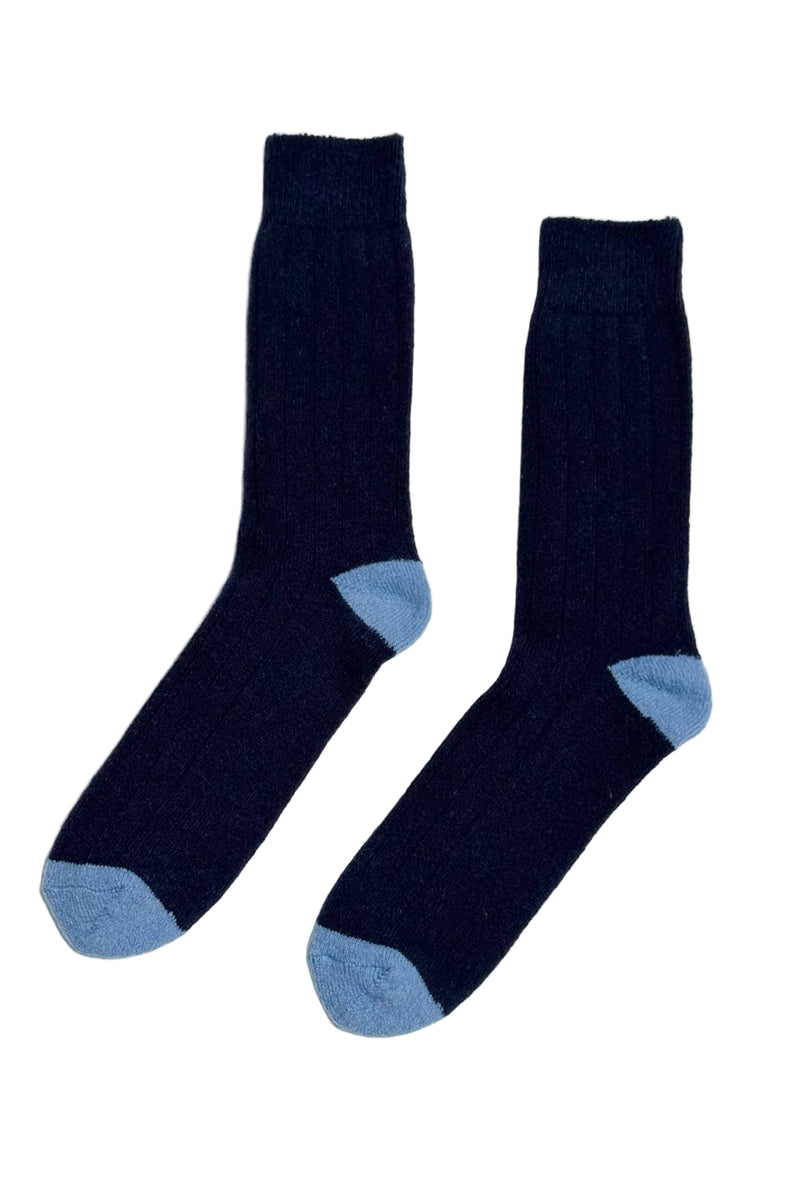 Extended Cashmere Classic Socks - Navy