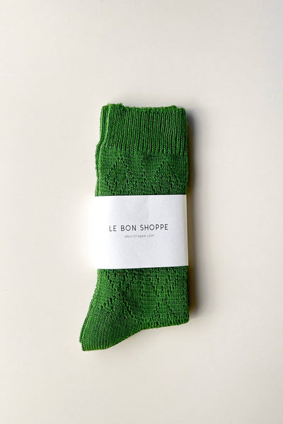 Modal Eyelet Socks - Palm Green