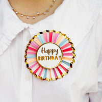 Pink Happy Birthday Badge | Birthday Party |