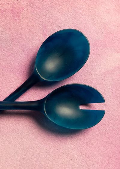 Resin Salad Servers - Blue