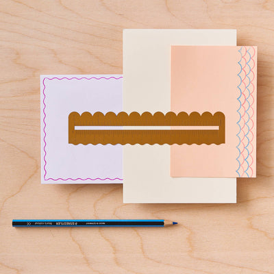 Wavy Brass Ruler - Scalloped Borders