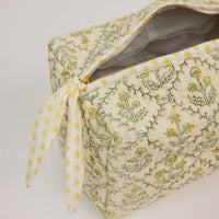 Large Toiletry Bag - Floral Lattice Buttercream
