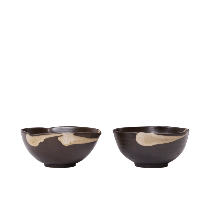 Koyo Bowl - Set of 2 - Dark Brown/Buff