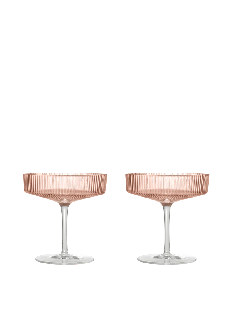 Ripple Champagne Saucers - Set of Two - Blush