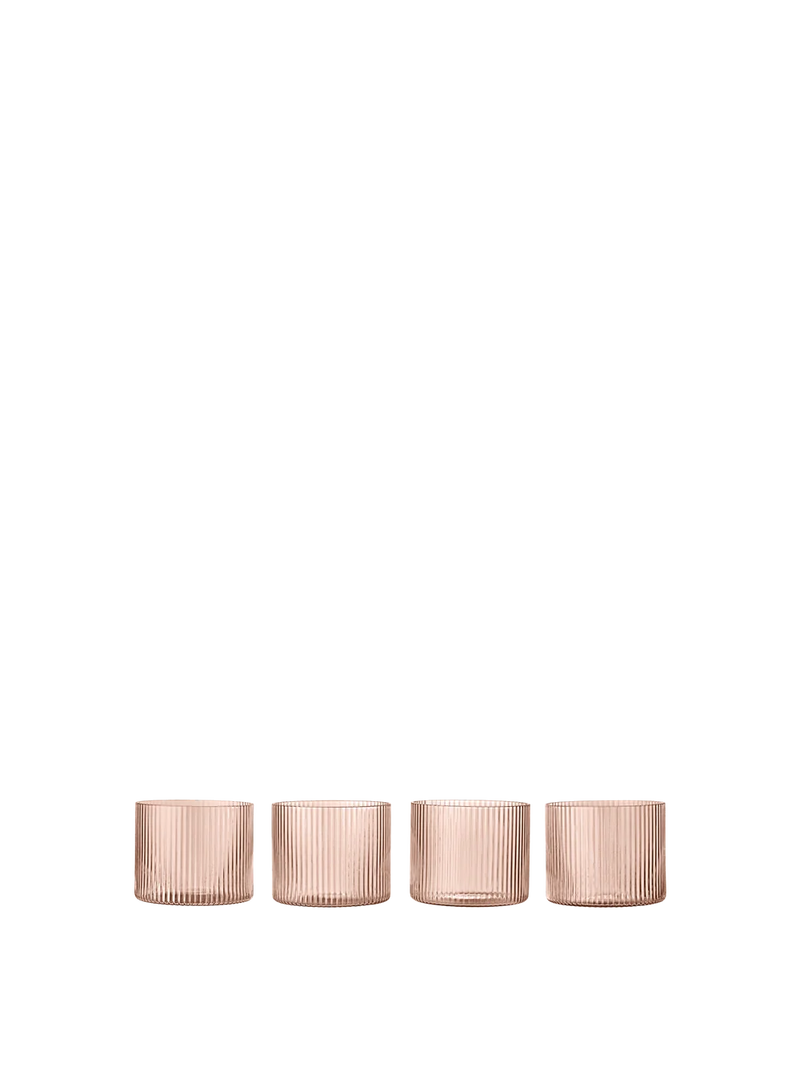 Ripple Low Glasses - Set of Four - Blush