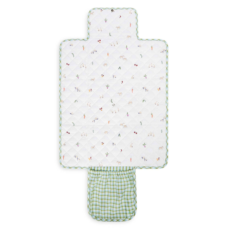 Cotton Travel Baby Changing Mat - Greenhouse Gingham