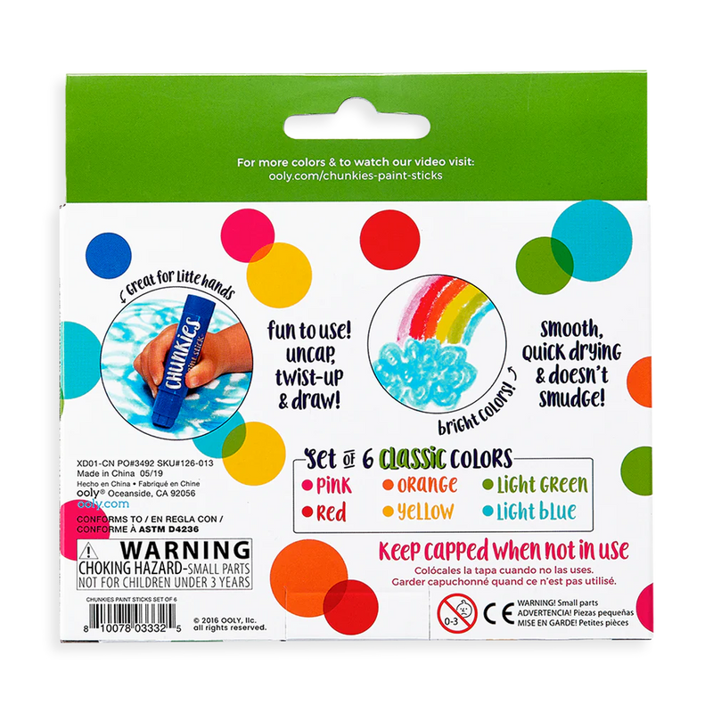 Chunkies Paint Sticks - Set of 6 - Classic