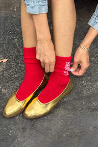 Preppy Socks - Red/Cream