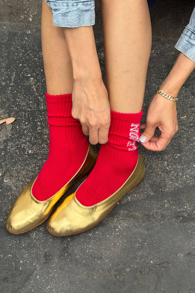 Preppy Socks - Red/Cream