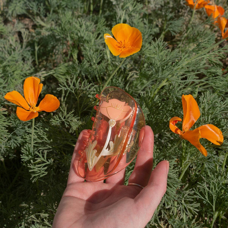 California Poppy Claw Clip