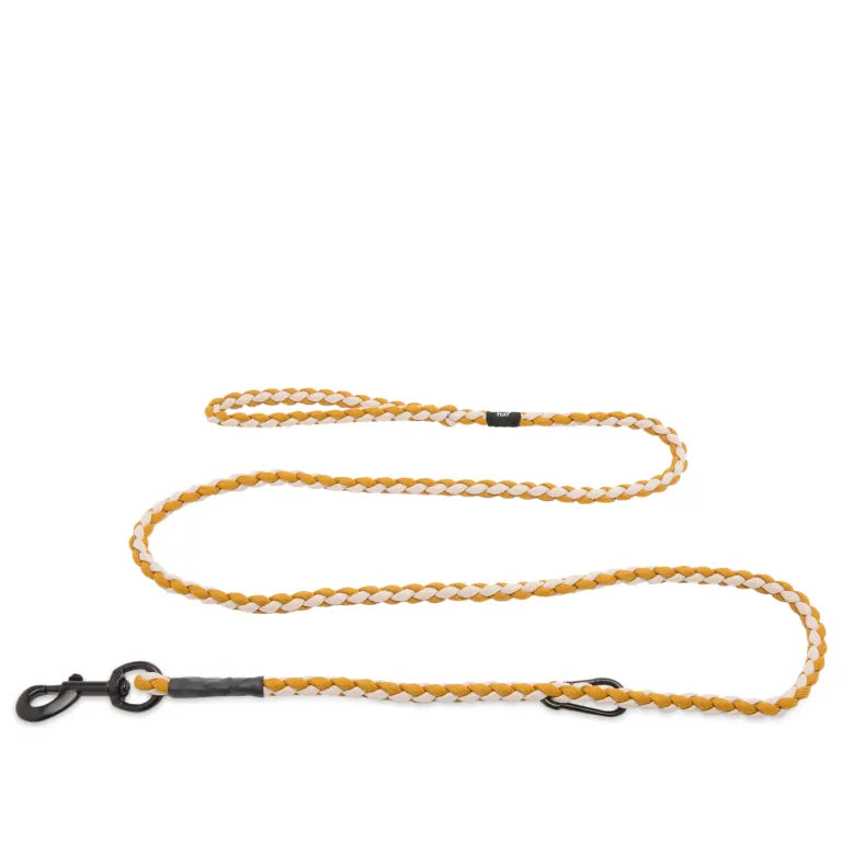 Dog Leash Braided Adjustable M/L - Off White/Ochre
