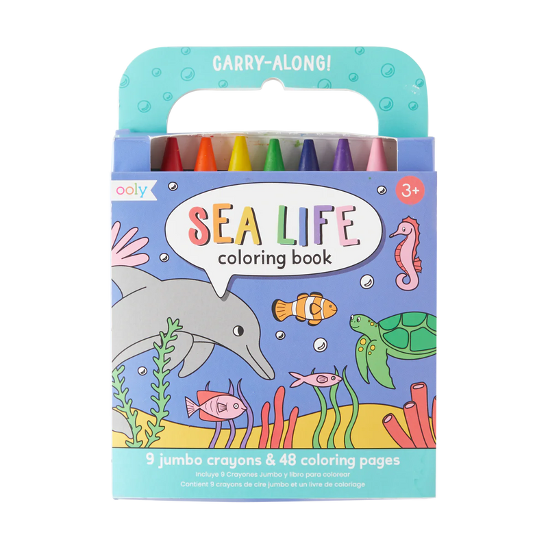Carry Along Crayon & Colouring Book Kit - Sea Life - Set of 9
