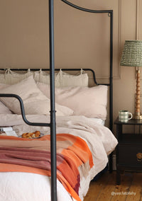 Lambswool Blanket in Orange Frame Check