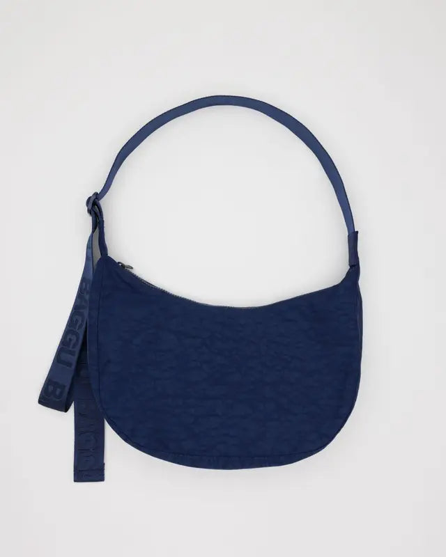 Medium Nylon Crescent Bag - Navy
