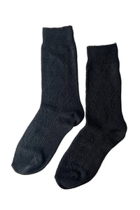 Modal Eyelet Socks - Jet Black