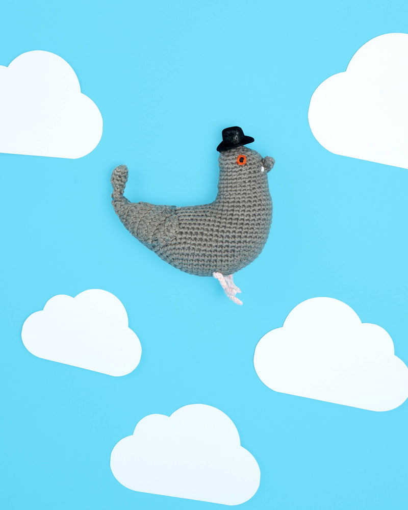 Fair Trade Crochet Pigeon Baby Rattle