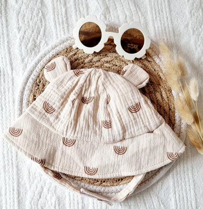 Hydrophilic Baby Sun Hat - Beige Rainbow