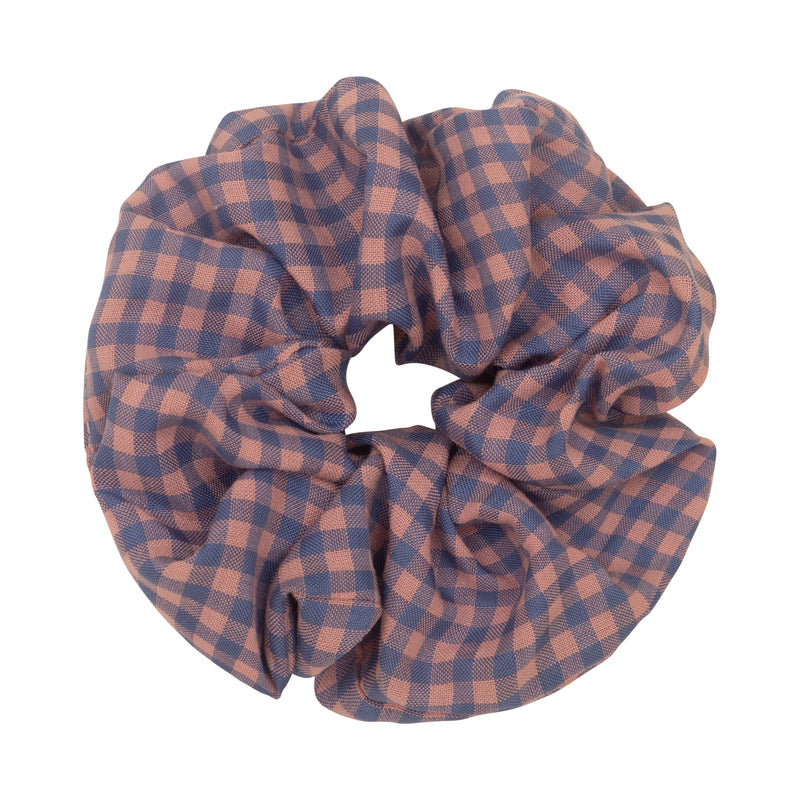 Giant Checked Scrunchie - Blue