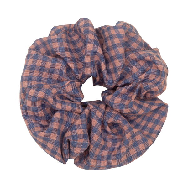 Giant Checked Scrunchie - Blue